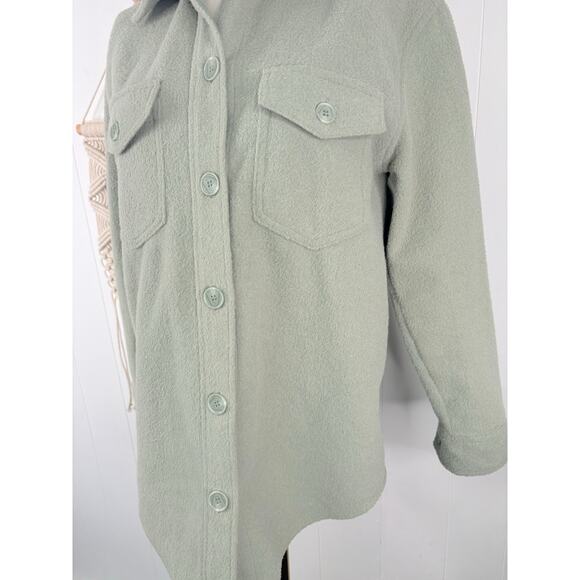 Joie Teddy Jacket Womens Small Sage Green Fleece Shacket - Picture 3 of 8